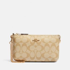 Coach Large Wristlet in Signature Canvas